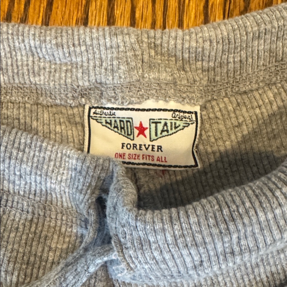 Vintage Hard Tail Heather Gray Ribbed Drawstring Pants - Picture 2 of 4